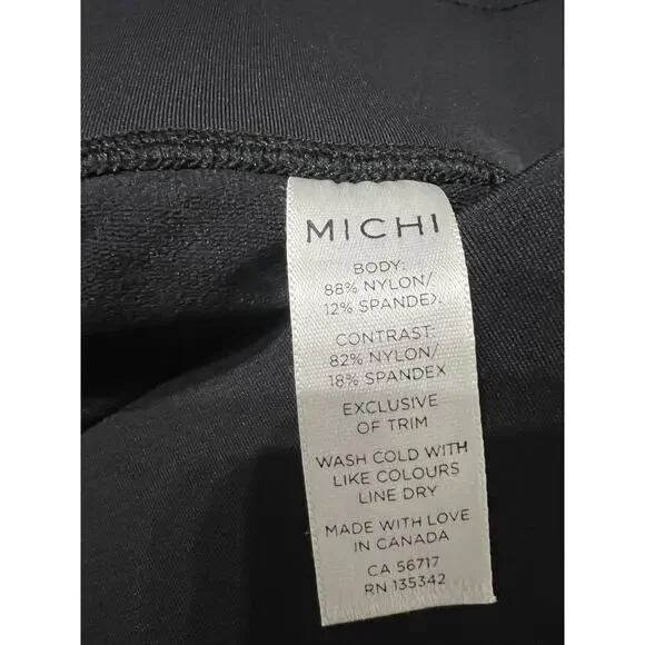NWT MICHI Leggings Small Black Mesh Insert Cut Out Athletic Work Out - Picture 8 of 9